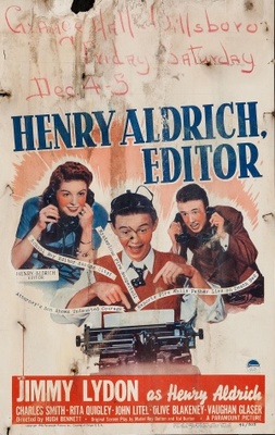 Henry Aldrich, Editor movie poster (1942) metal framed poster
