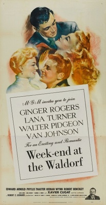 Week-End at the Waldorf movie poster (1945) wood print