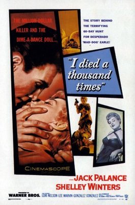 I Died a Thousand Times movie poster (1955) canvas poster