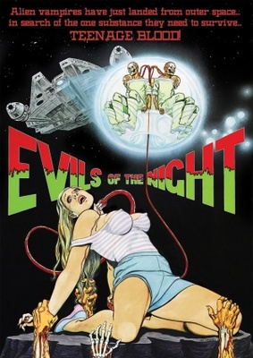 Evils of the Night movie poster (1985) metal framed poster