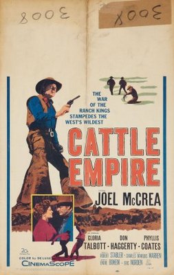 Cattle Empire movie poster (1958) wood print