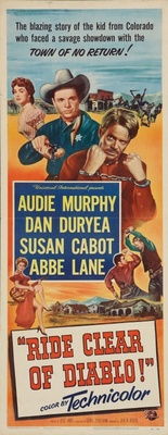 Ride Clear of Diablo movie poster (1954) wood print