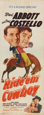 Ride 'Em Cowboy movie poster (1942) metal framed poster