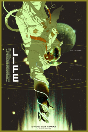 Life movie poster (2017) wood print