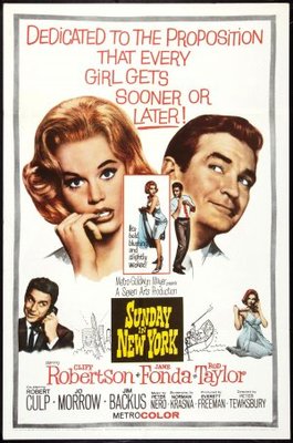 Sunday in New York movie poster (1963) pillow