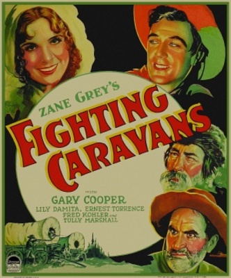 Fighting Caravans movie poster (1931) wooden framed poster