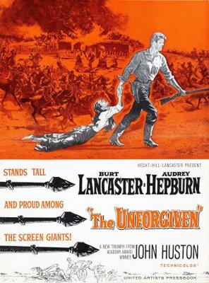 The Unforgiven movie poster (1960) wood print