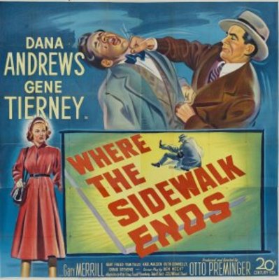 Where the Sidewalk Ends movie poster (1950) pillow
