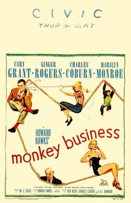 Monkey Business movie poster (1952) wood print