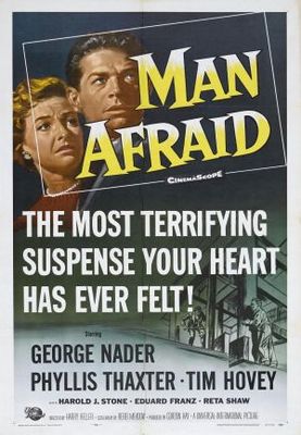 Man Afraid movie poster (1957) metal framed poster