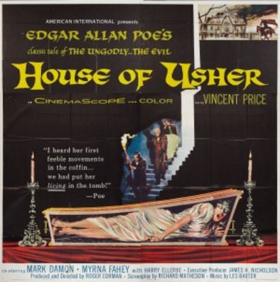 House of Usher movie poster (1960) wood print