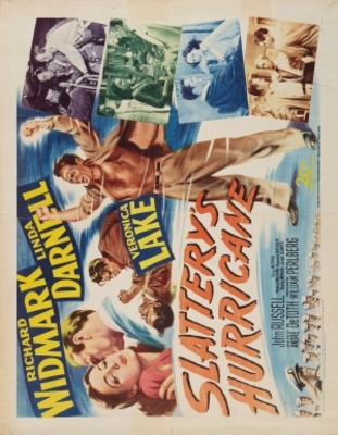 Slattery's Hurricane movie poster (1949) wood print