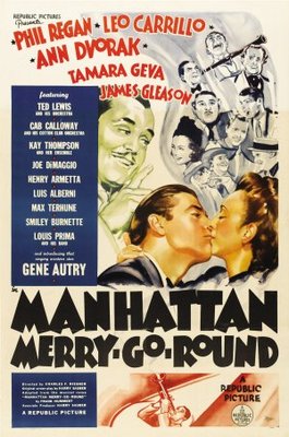 Manhattan Merry-Go-Round movie poster (1937) wood print