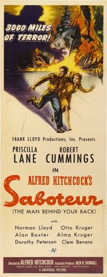 Saboteur movie poster (1942) canvas poster