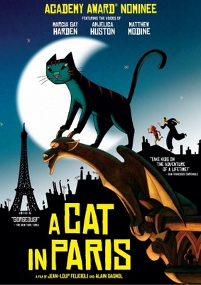Une vie de chat movie poster (2010) canvas poster