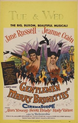 Gentlemen Marry Brunettes movie poster (1955) poster with hanger