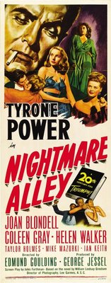 Nightmare Alley movie poster (1947) metal framed poster