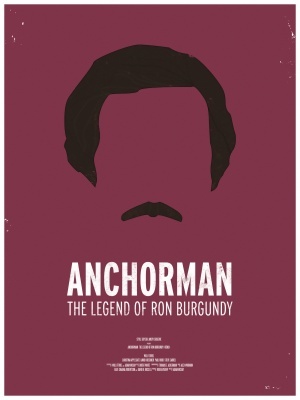 Anchorman: The Legend of Ron Burgundy movie poster (2004) wood print