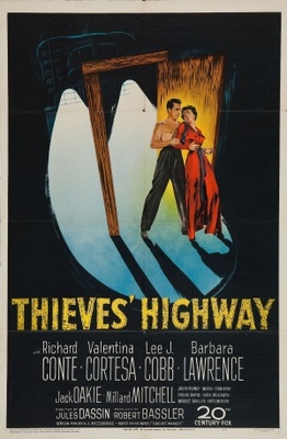 Thieves' Highway movie poster (1949) wood print