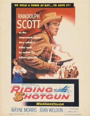 Riding Shotgun movie poster (1954) wood print