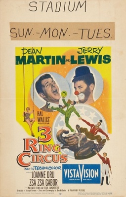 3 Ring Circus movie poster (1954) wooden framed poster
