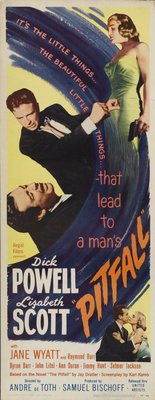 Pitfall movie poster (1948) wooden framed poster