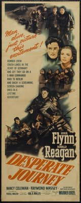 Desperate Journey movie poster (1942) metal framed poster