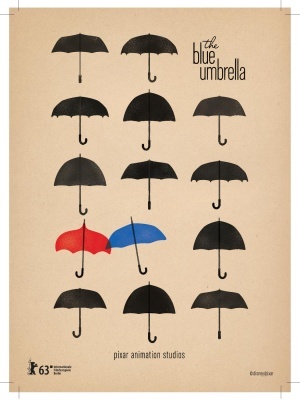 The Blue Umbrella movie poster (2013) wood print