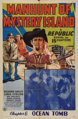 Manhunt of Mystery Island movie poster (1945) poster with hanger