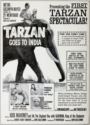 Tarzan Goes to India movie poster (1962) Stickers MOV_acmzziyg