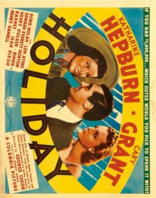 Holiday movie poster (1938) wood print