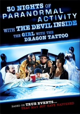 30 Nights of Paranormal Activity with the Devil Inside the Girl with the Dragon Tattoo movie poster (2012) wood print