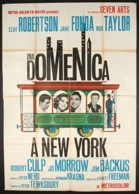 Sunday in New York movie poster (1963) wood print