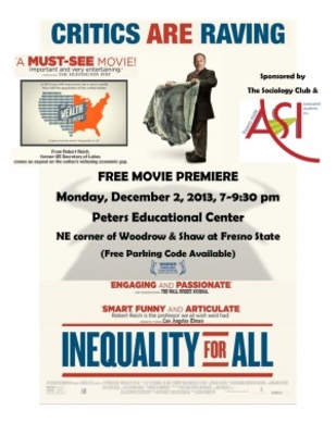 Inequality for All movie poster (2013) canvas poster