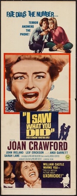I Saw What You Did movie poster (1965) metal framed poster