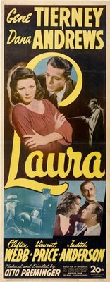 Laura movie poster (1944) wood print