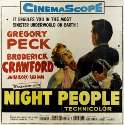 Night People movie poster (1954) wooden framed poster