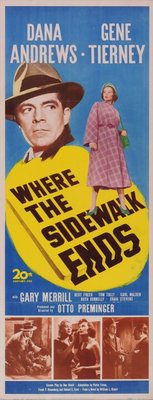 Where the Sidewalk Ends movie poster (1950) metal framed poster
