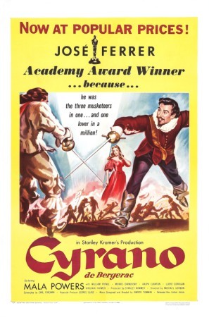 Cyrano de Bergerac movie poster (1950) wood print