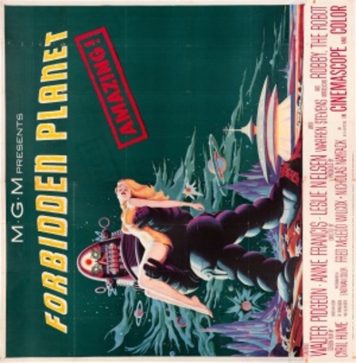 Forbidden Planet movie poster (1956) metal framed poster