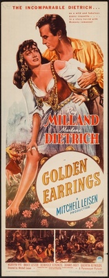 Golden Earrings movie poster (1947) wood print