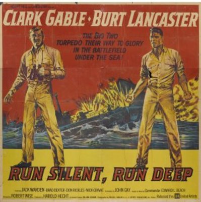 Run Silent Run Deep movie poster (1958) wood print