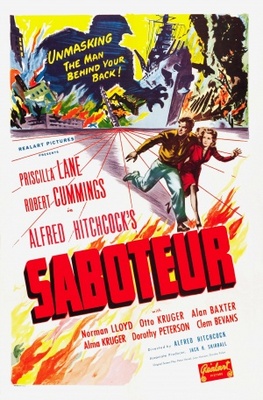 Saboteur movie poster (1942) metal framed poster
