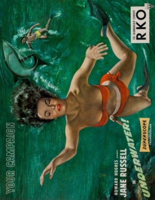 Underwater! movie poster (1955) wooden framed poster
