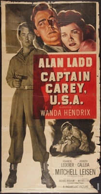 Captain Carey, U.S.A. movie poster (1950) wood print