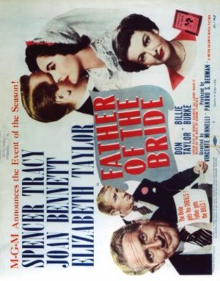 Father of the Bride movie poster (1950) wood print