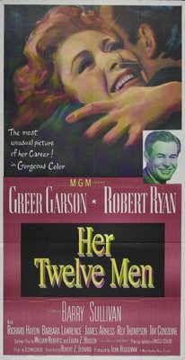Her Twelve Men movie poster (1954) canvas poster