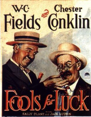 Fools for Luck movie poster (1928) wooden framed poster