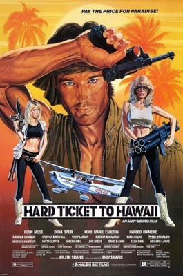 Hard Ticket to Hawaii movie poster (1987) poster with hanger