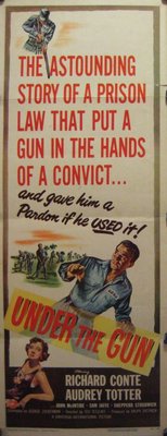 Under the Gun movie poster (1951) metal framed poster